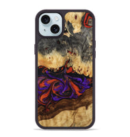 iPhone 15 Plus Wood Phone Case - Claud (Red, 802382)