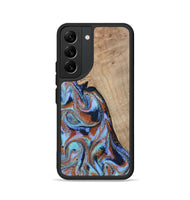 Galaxy S22 Wood Phone Case - Treva (Teal & Gold, 802411)