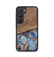Galaxy S23 Wood Phone Case - Irving (Teal & Gold, 802412)