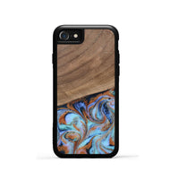 iPhone SE Wood Phone Case - Irving (Teal & Gold, 802412)