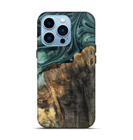 iPhone 14 Pro Wood Live Edge Phone Case - Dovie (Green, 802431)