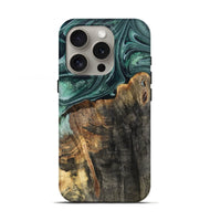 iPhone 16 Pro Wood Live Edge Phone Case - Dovie (Green, 802431)