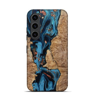 Galaxy S23 Wood Live Edge Phone Case - Kaizen (Teal & Gold, 802433)