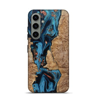 Galaxy S24 Wood Live Edge Phone Case - Kaizen (Teal & Gold, 802433)