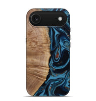 iPhone 17 Air Wood Live Edge Phone Case - Cletus (Teal & Gold, 802434)