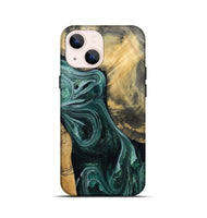iPhone 13 mini Wood Live Edge Phone Case - Stacie (Green, 802436)