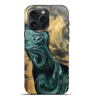iPhone 16 Pro Max Wood Live Edge Phone Case - Stacie (Green, 802436)