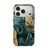 iPhone 17 Pro Wood Live Edge Phone Case - Stacie (Green, 802436)