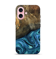 iPhone 17 Wood Live Edge Phone Case - Moshe (Blue, 802438)