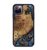 iPhone 11 Pro Max Wood Phone Case - Helena (Teal & Gold, 802450)