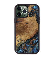 iPhone 13 Pro Max Wood Phone Case - Helena (Teal & Gold, 802450)
