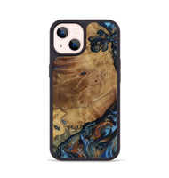 iPhone 14 Wood Phone Case - Helena (Teal & Gold, 802450)