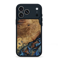 iPhone 17 Pro Max Wood Phone Case - Helena (Teal & Gold, 802450)
