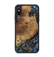 iPhone Xs Max Wood Phone Case - Helena (Teal & Gold, 802450)