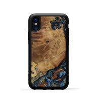 iPhone Xs Wood Phone Case - Helena (Teal & Gold, 802450)