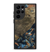 Galaxy S22 Ultra Wood Phone Case - Daron (Teal & Gold, 802461)