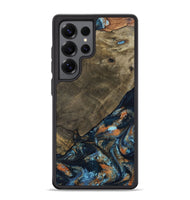 Galaxy S25 Ultra Wood Phone Case - Daron (Teal & Gold, 802461)
