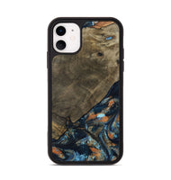 iPhone 11 Wood Phone Case - Daron (Teal & Gold, 802461)