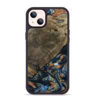 iPhone 14 Plus Wood Phone Case - Daron (Teal & Gold, 802461)