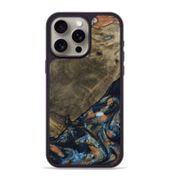 iPhone 15 Pro Max Wood Phone Case - Daron (Teal & Gold, 802461)