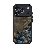 iPhone 17 Pro Wood Phone Case - Daron (Teal & Gold, 802461)