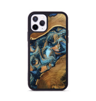 iPhone 11 Pro Wood Phone Case - Teddy (Teal & Gold, 802462)