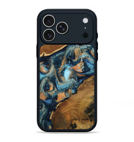 iPhone 17 Pro Max Wood Phone Case - Teddy (Teal & Gold, 802462)