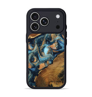 iPhone 17 Pro Wood Phone Case - Teddy (Teal & Gold, 802462)