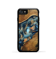 iPhone SE Wood Phone Case - Teddy (Teal & Gold, 802462)