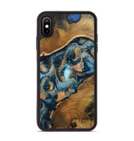 iPhone Xs Max Wood Phone Case - Teddy (Teal & Gold, 802462)