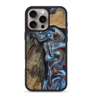 iPhone 16 Pro Max Wood Phone Case - Debbie (Teal & Gold, 803792)