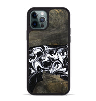 iPhone 12 Pro Max Wood Phone Case - Avayah (Black & White, 803972)