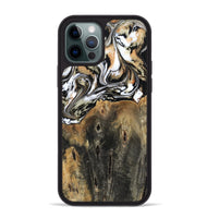 iPhone 12 Pro Max Wood Phone Case - Sarahi (Black & White, 803973)
