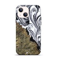 iPhone 14 Wood Live Edge Phone Case - Archer (Black & White, 804161)