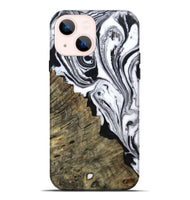 iPhone 14 Plus Wood Live Edge Phone Case - Archer (Black & White, 804161)