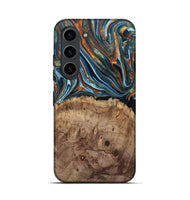 Galaxy S23 Wood Live Edge Phone Case - America (Teal & Gold, 804266)