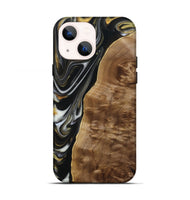iPhone 13 Wood Live Edge Phone Case - Vera (Black & White, 804741)