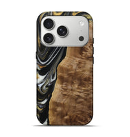 iPhone 17 Pro Wood Live Edge Phone Case - Vera (Black & White, 804741)