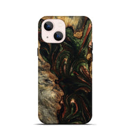 iPhone 13 mini Wood Live Edge Phone Case - Lorena (Green, 804743)
