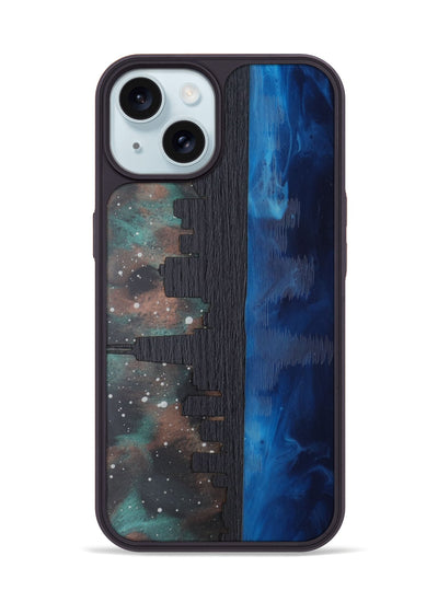 iPhone 15 Wood Phone Case - Chicago Skyline (Terrain)