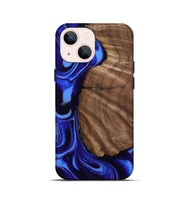 iPhone 13 mini Wood Live Edge Phone Case - Norah (Blue, 804877)