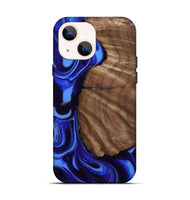 iPhone 14 Wood Live Edge Phone Case - Norah (Blue, 804877)