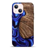 iPhone 14 Plus Wood Live Edge Phone Case - Norah (Blue, 804877)