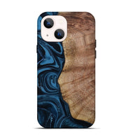iPhone 14 Wood Live Edge Phone Case - Shayna (Blue, 804879)