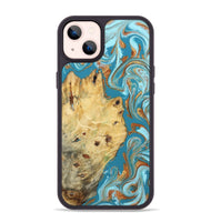 iPhone 14 Plus Wood Phone Case - Gwen (Teal & Gold, 804890)