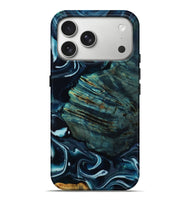 iPhone 17 Pro Max Wood Live Edge Phone Case - Lilah (Blue, 805358)