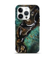 iPhone 15 Pro Wood Live Edge Phone Case - Maddie (Black & White, 805367)