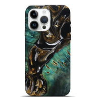 iPhone 15 Pro Max Wood Live Edge Phone Case - Maddie (Black & White, 805367)