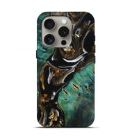 iPhone 16 Pro Wood Live Edge Phone Case - Maddie (Black & White, 805367)