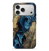 iPhone 17 Pro Max Wood Live Edge Phone Case - Kaela (Blue, 805369)